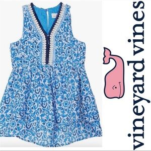 vineyard vines Girl's Tile Print Pin Tuck Dress size Medium / 10